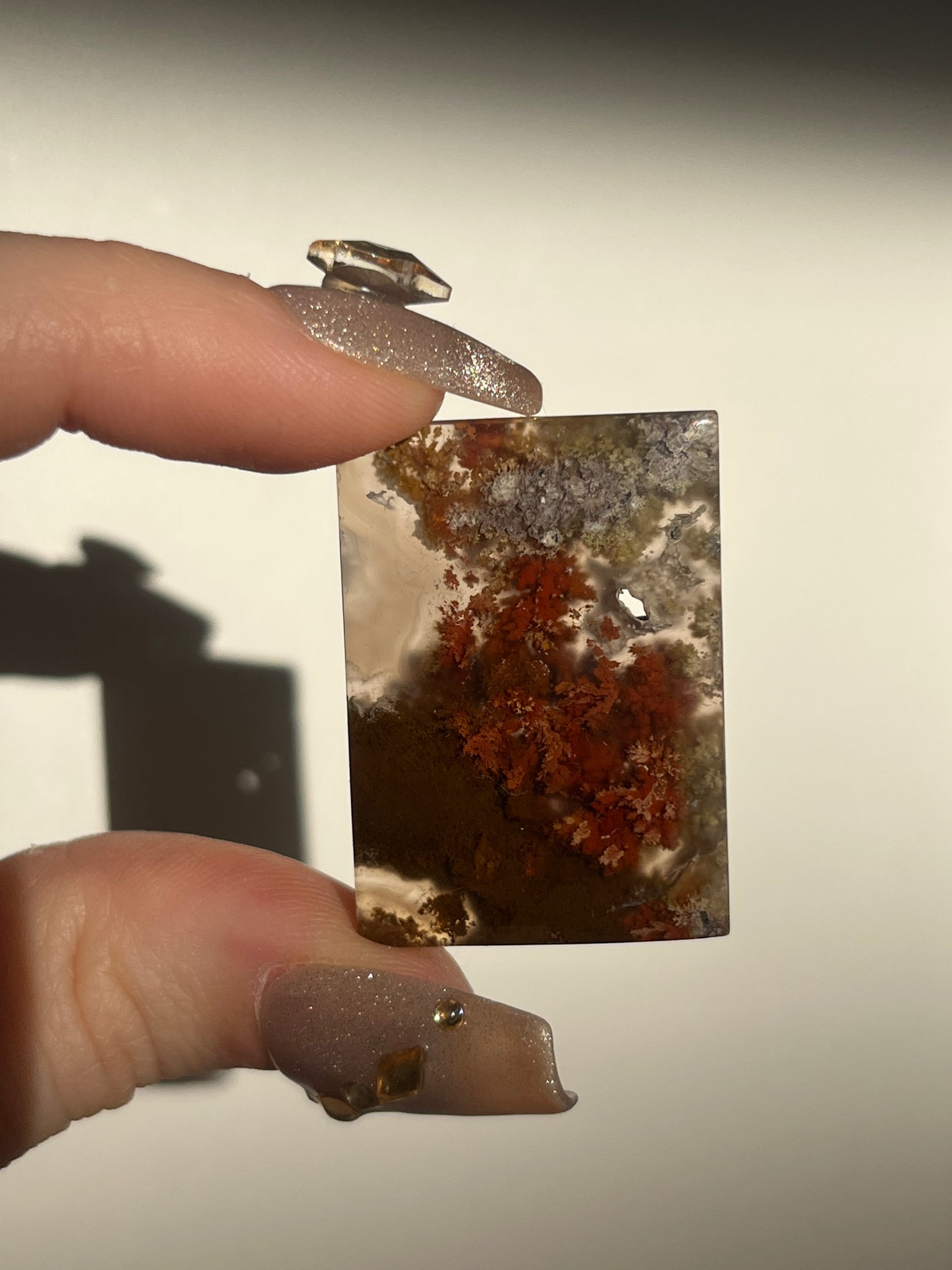 Nebula Agate with Scenic Moss Rectangular Cabochon (You Choose)