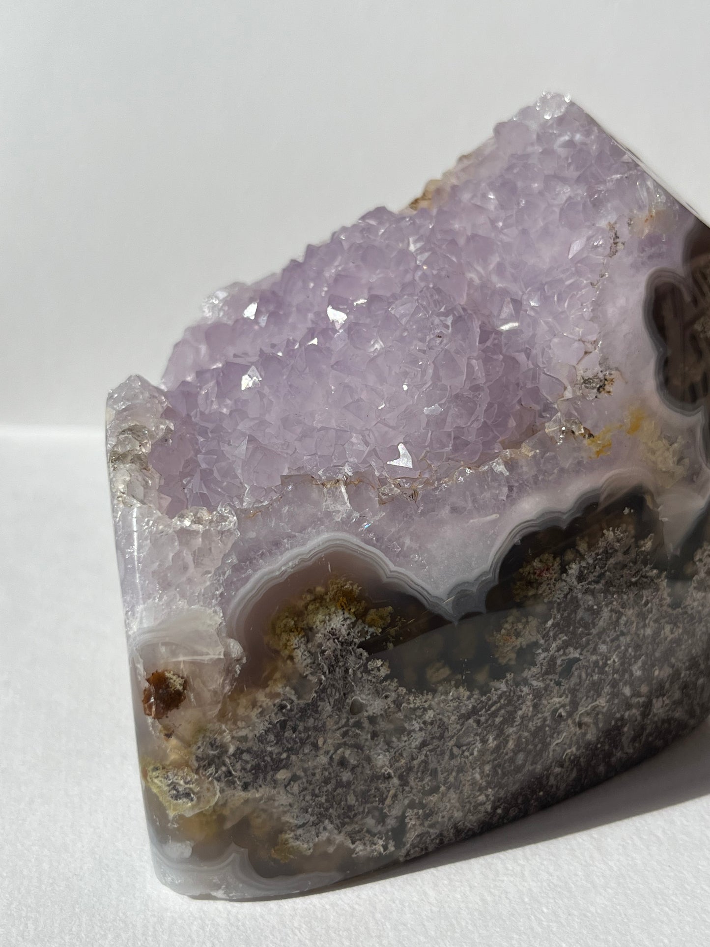 Nebula Agate with Amethyst and Scenic Moss Freeform A