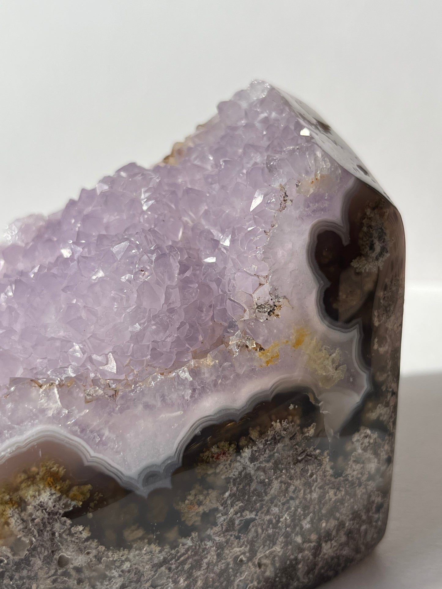 Nebula Agate with Amethyst and Scenic Moss Freeform A