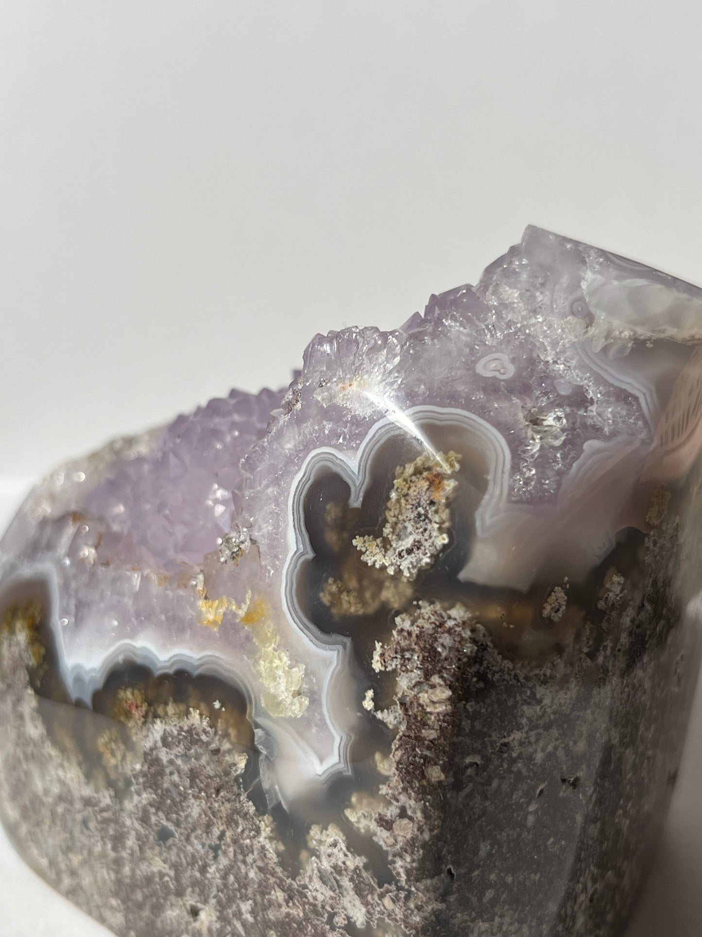 Nebula Agate with Amethyst and Scenic Moss Freeform A