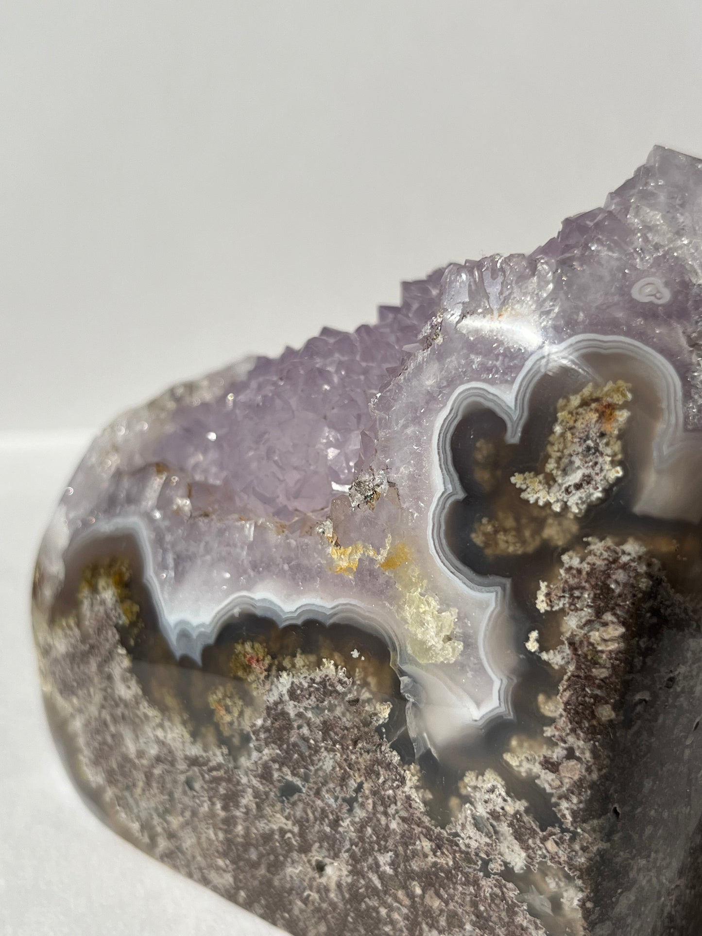 Nebula Agate with Amethyst and Scenic Moss Freeform A