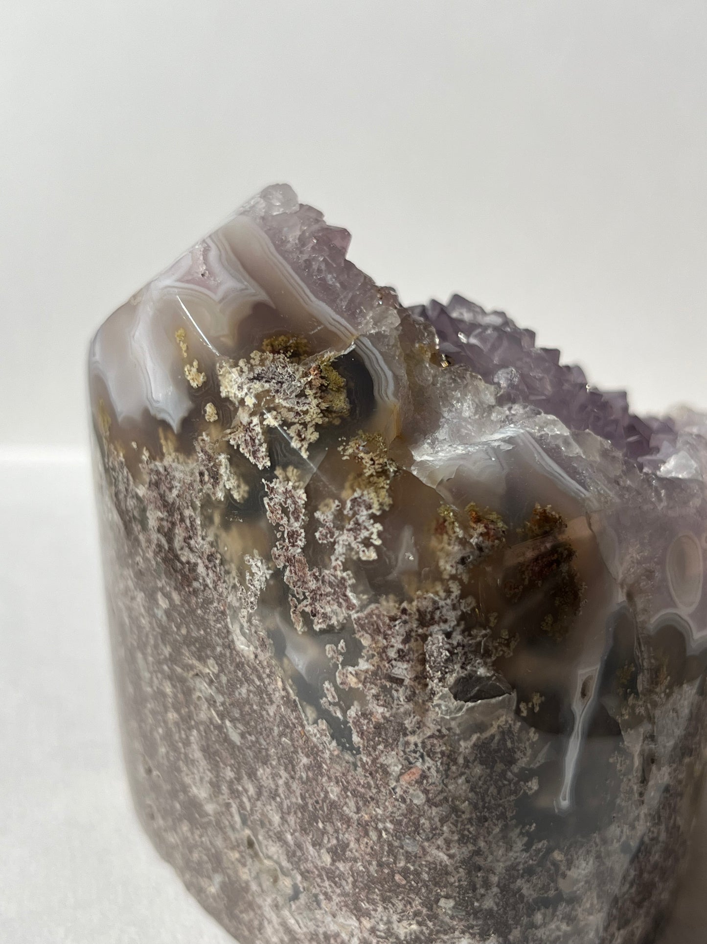 Nebula Agate with Amethyst and Scenic Moss Freeform A
