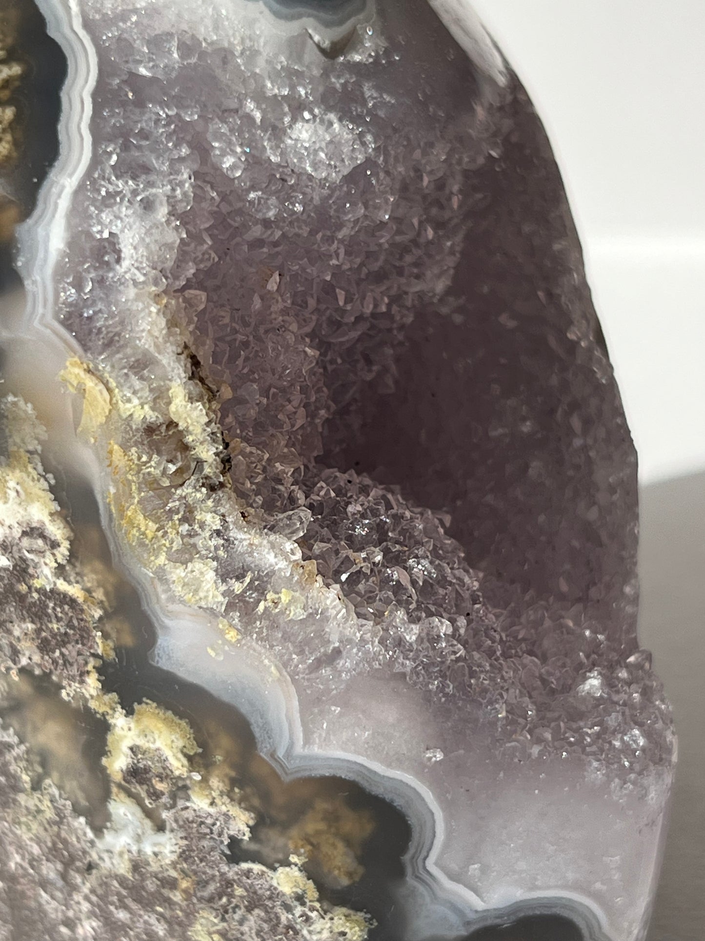 “The Garden Cove” Nebula Agate with Amethyst and Scenic Moss Freeform B