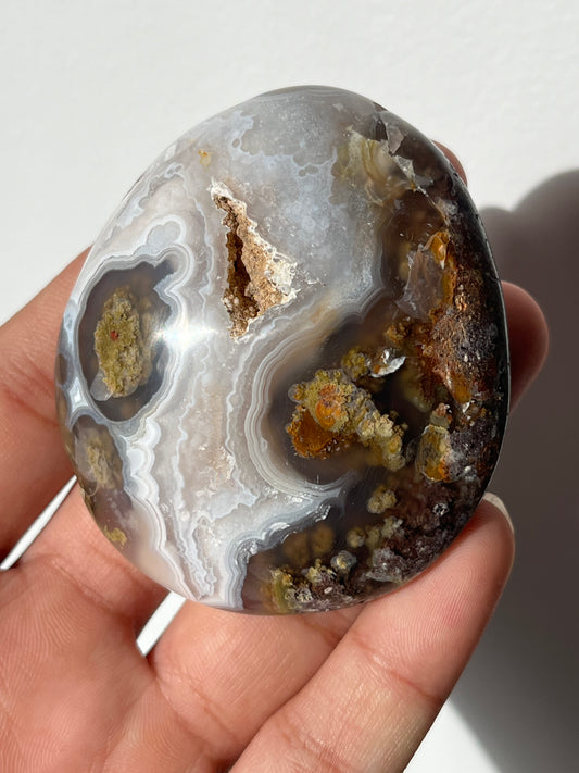 Nebula Agate and Scenic Moss Large Freeform Palmstone