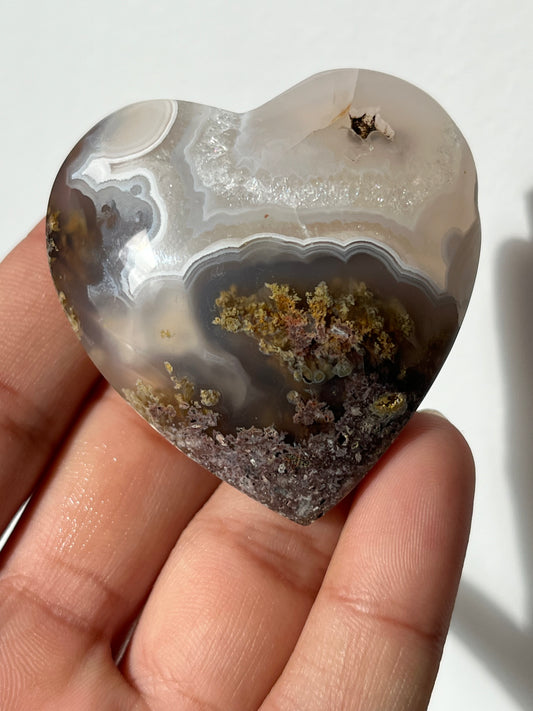 Nebula Agate Puffy Heart (You Choose)