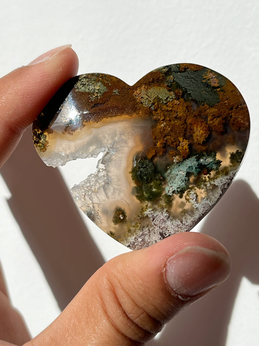 Nebula Agate Flat Back Heart (You Choose)