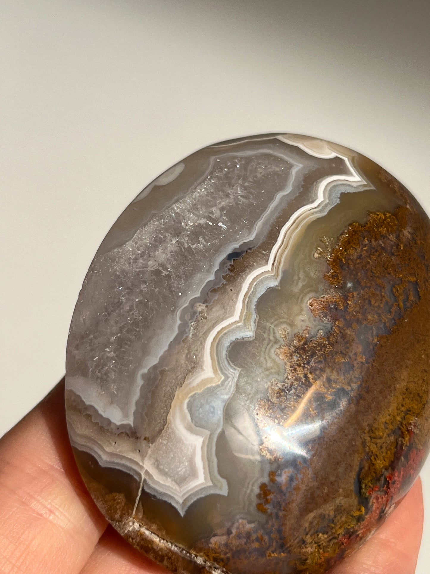 Nebula Agate w/Scenic Moss Palmstone #2 (Perfectly Imperfect)