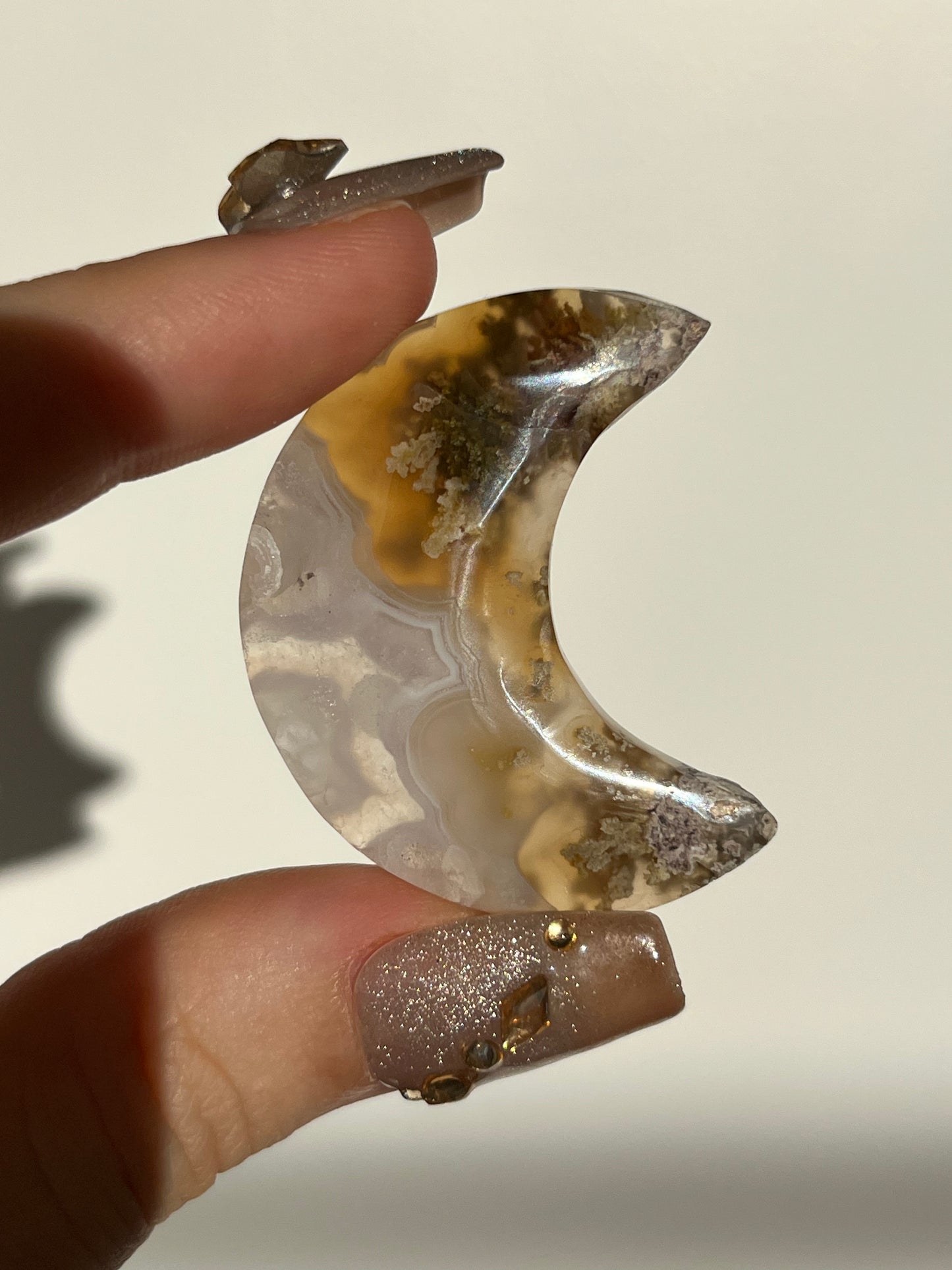 Nebula Agate Moon Carving (You Choose)