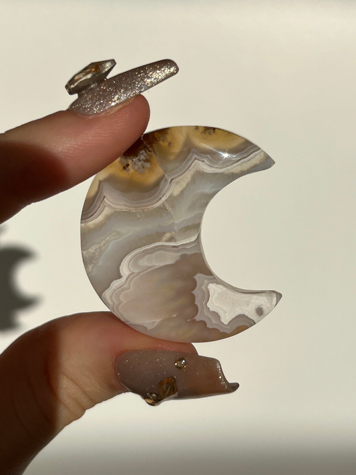 Nebula Agate Moon Carving (You Choose)