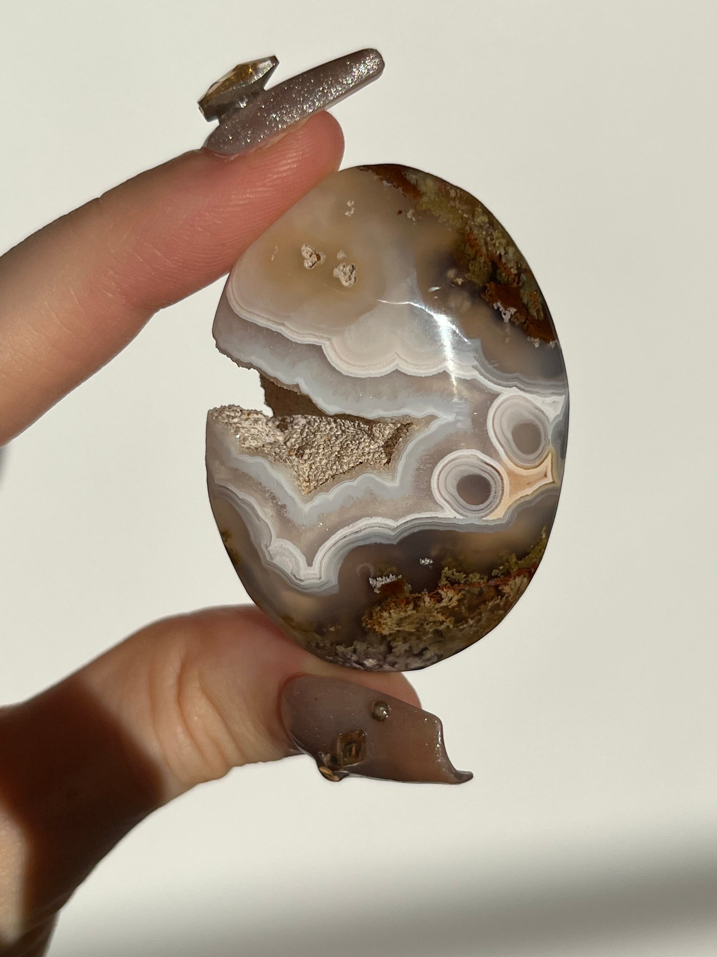 Nebula Agate & Scenic Moss Palmstone #C