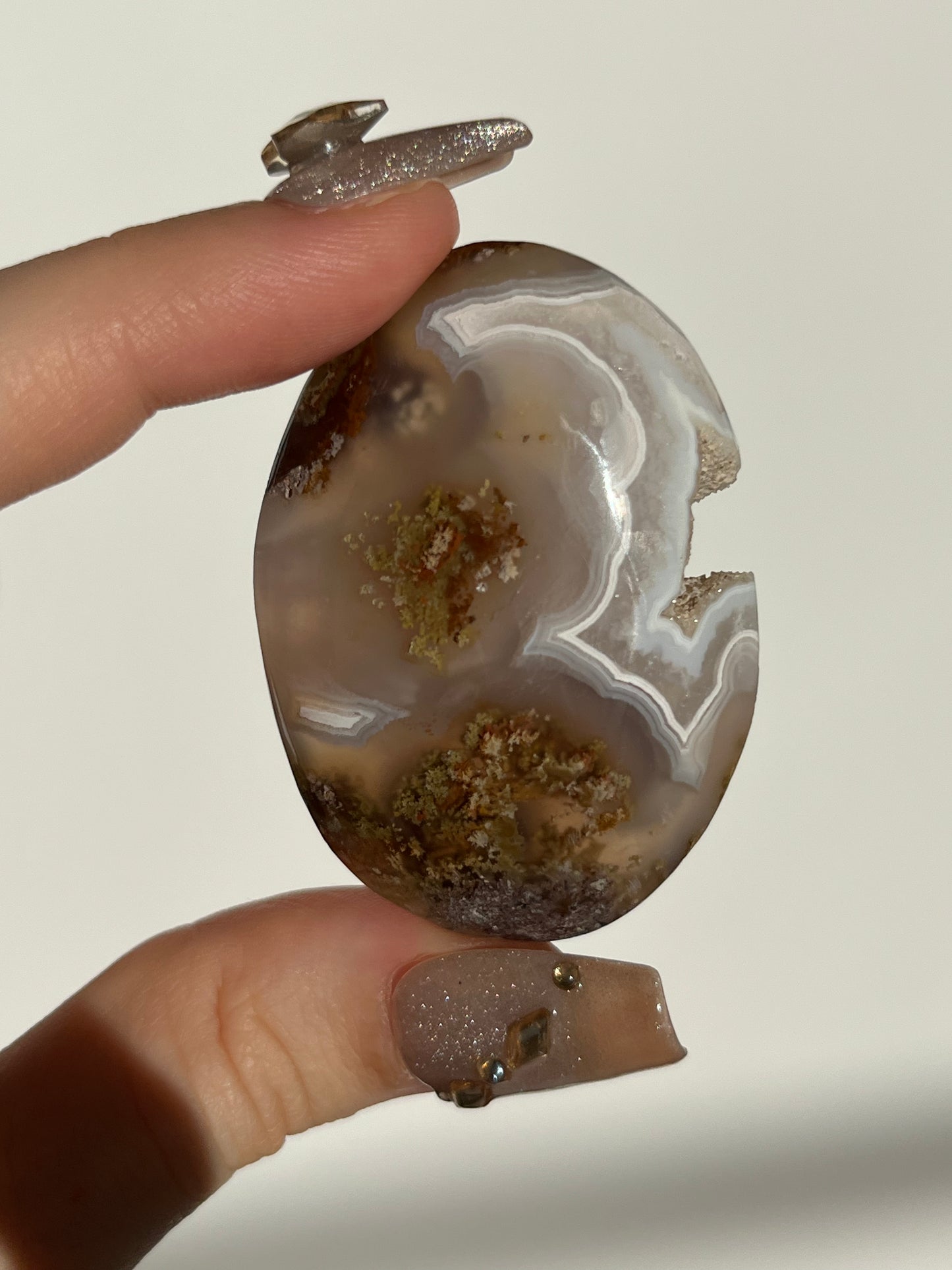 Nebula Agate & Scenic Moss Palmstone #C