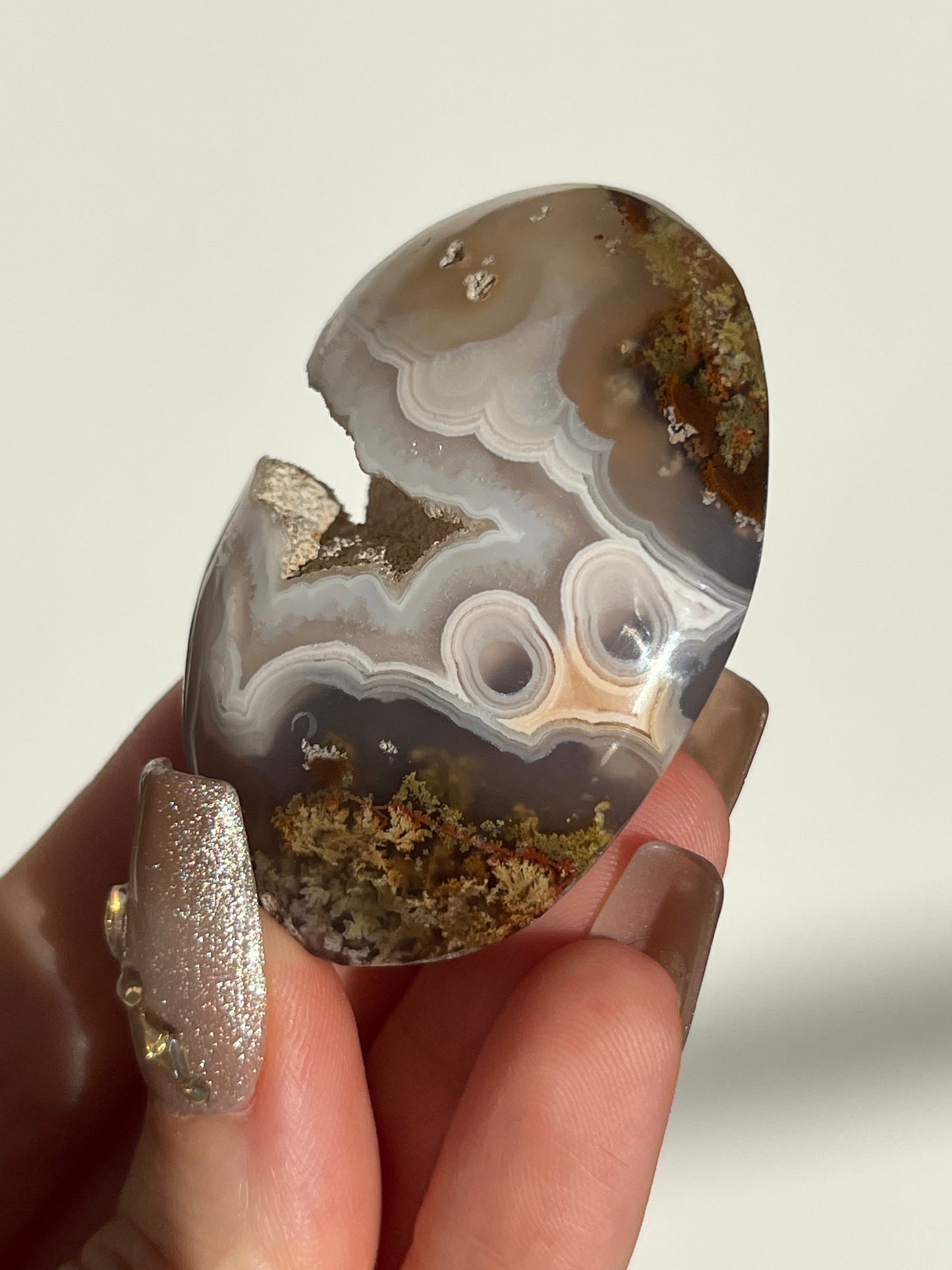 Nebula Agate & Scenic Moss Palmstone #C