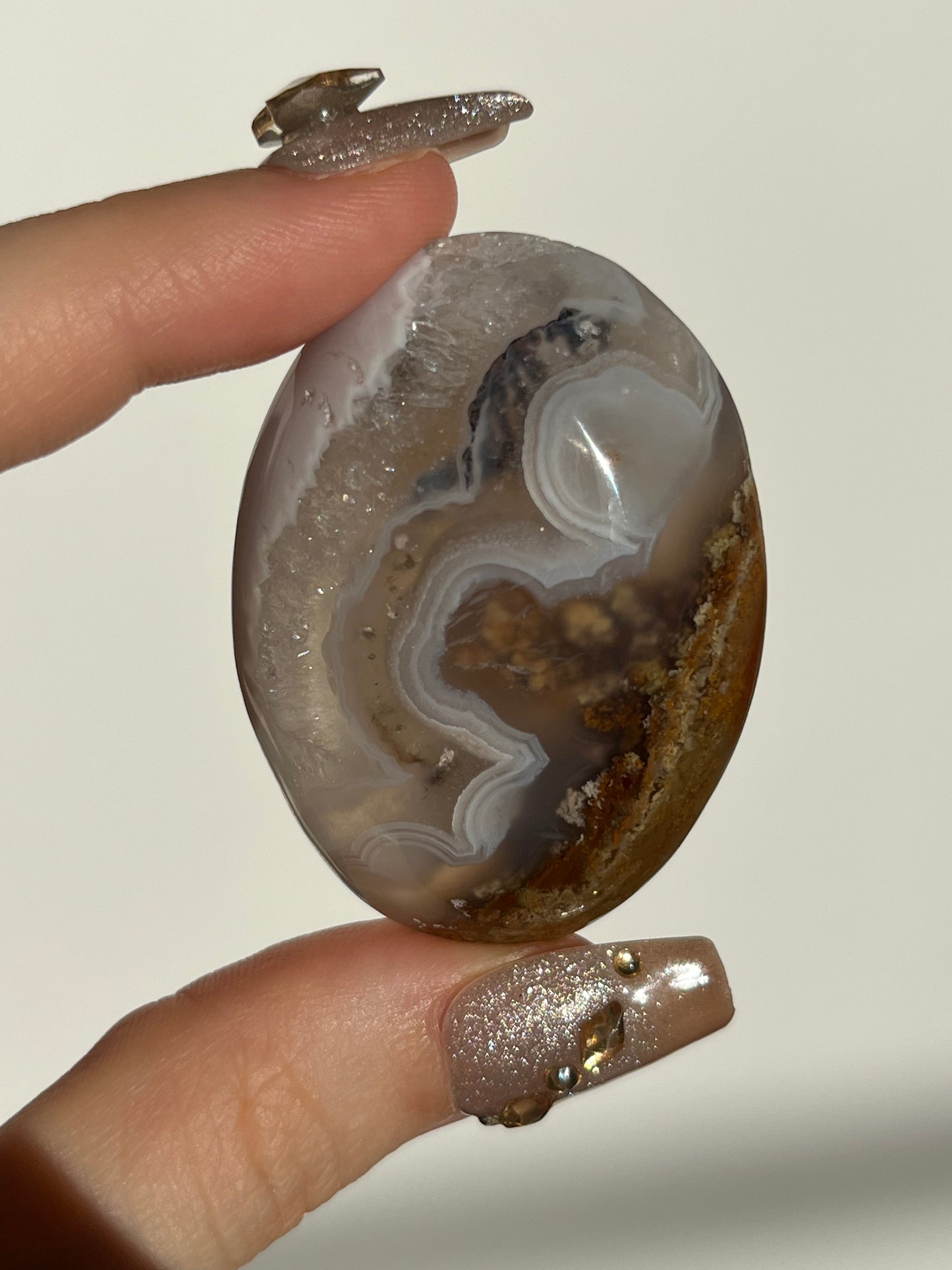 Nebula Agate & Scenic Moss Palmstone D