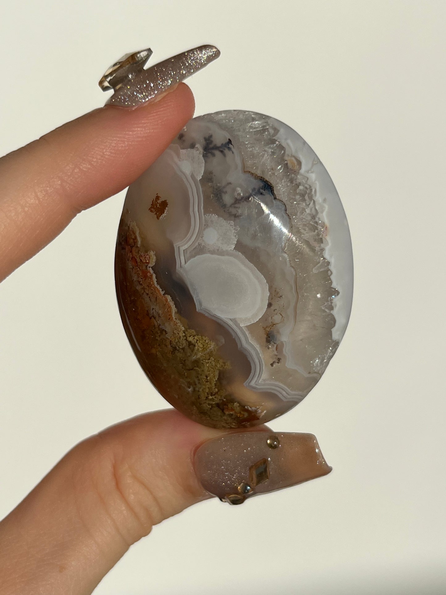 Nebula Agate & Scenic Moss Palmstone D