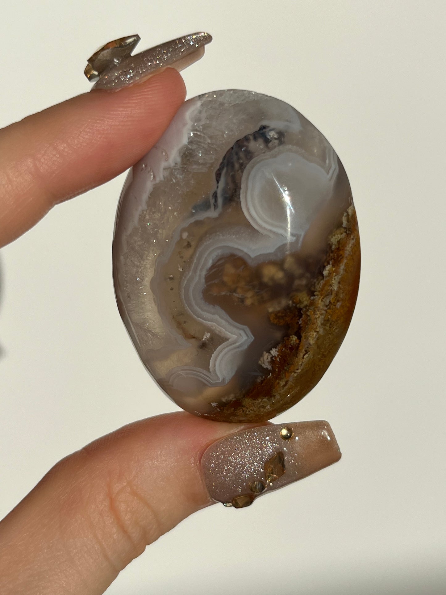 Nebula Agate & Scenic Moss Palmstone D