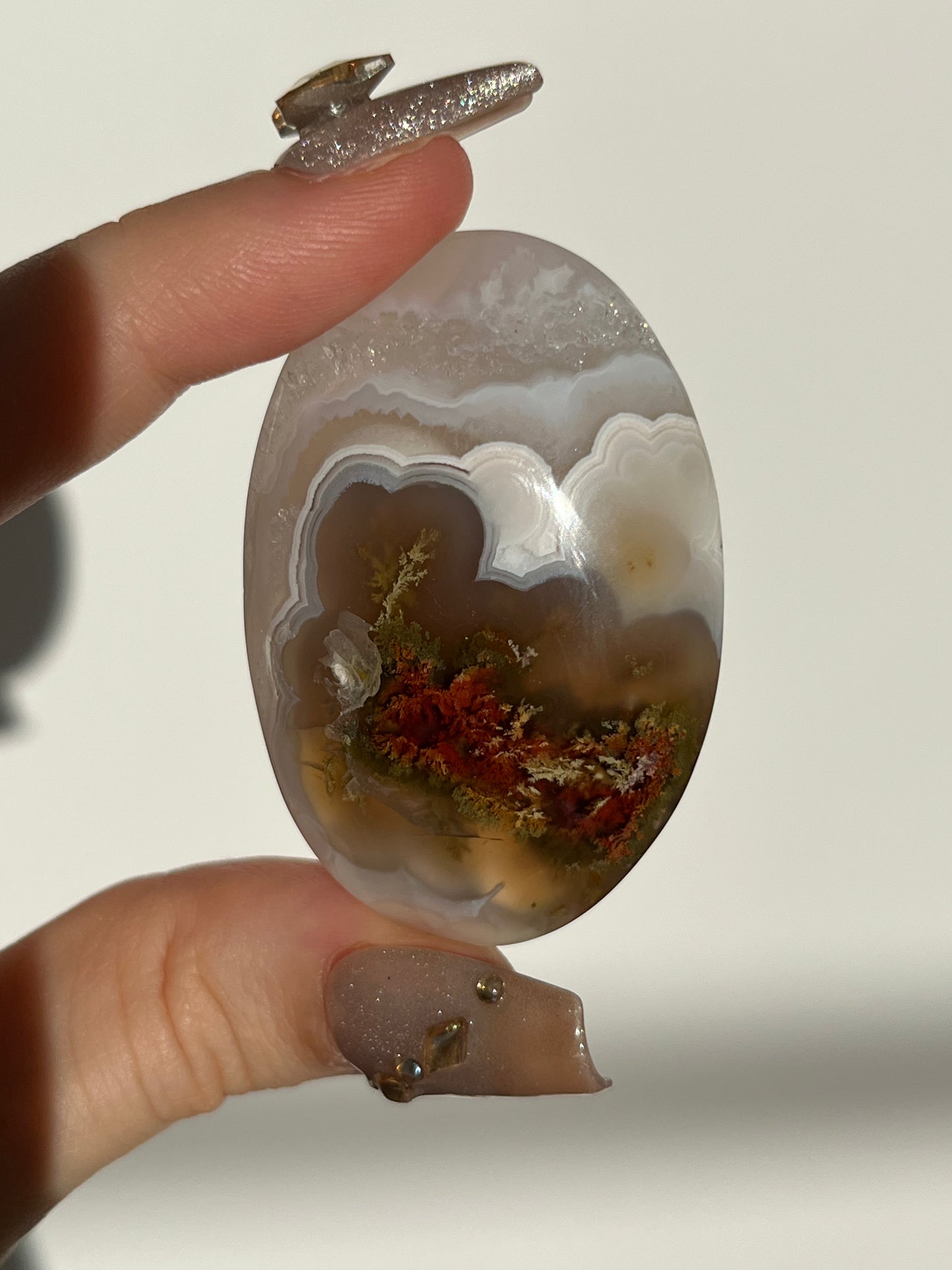 Nebula Agate & Scenic Moss Palmstone G