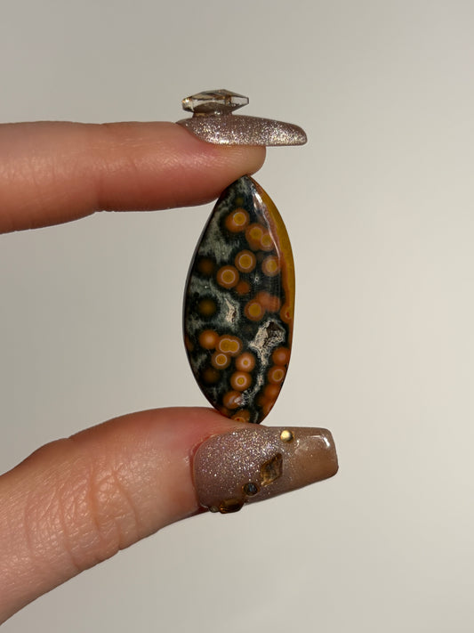 Orange Orbicular Jasper Cabochon
