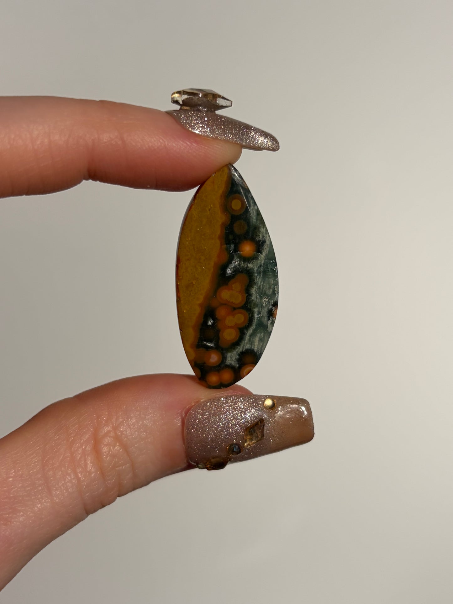 Orange Orbicular Jasper Cabochon