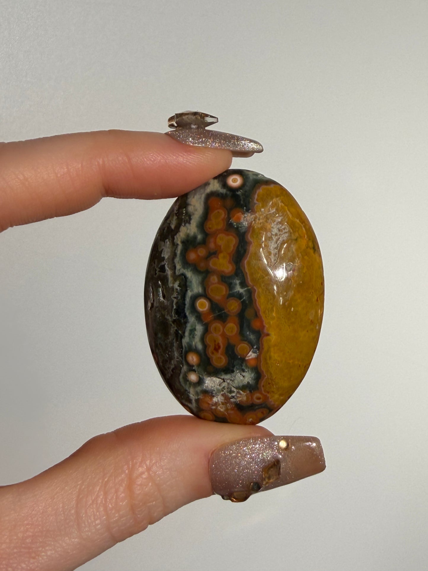 Orange Orbicular Jasper Palmstone A