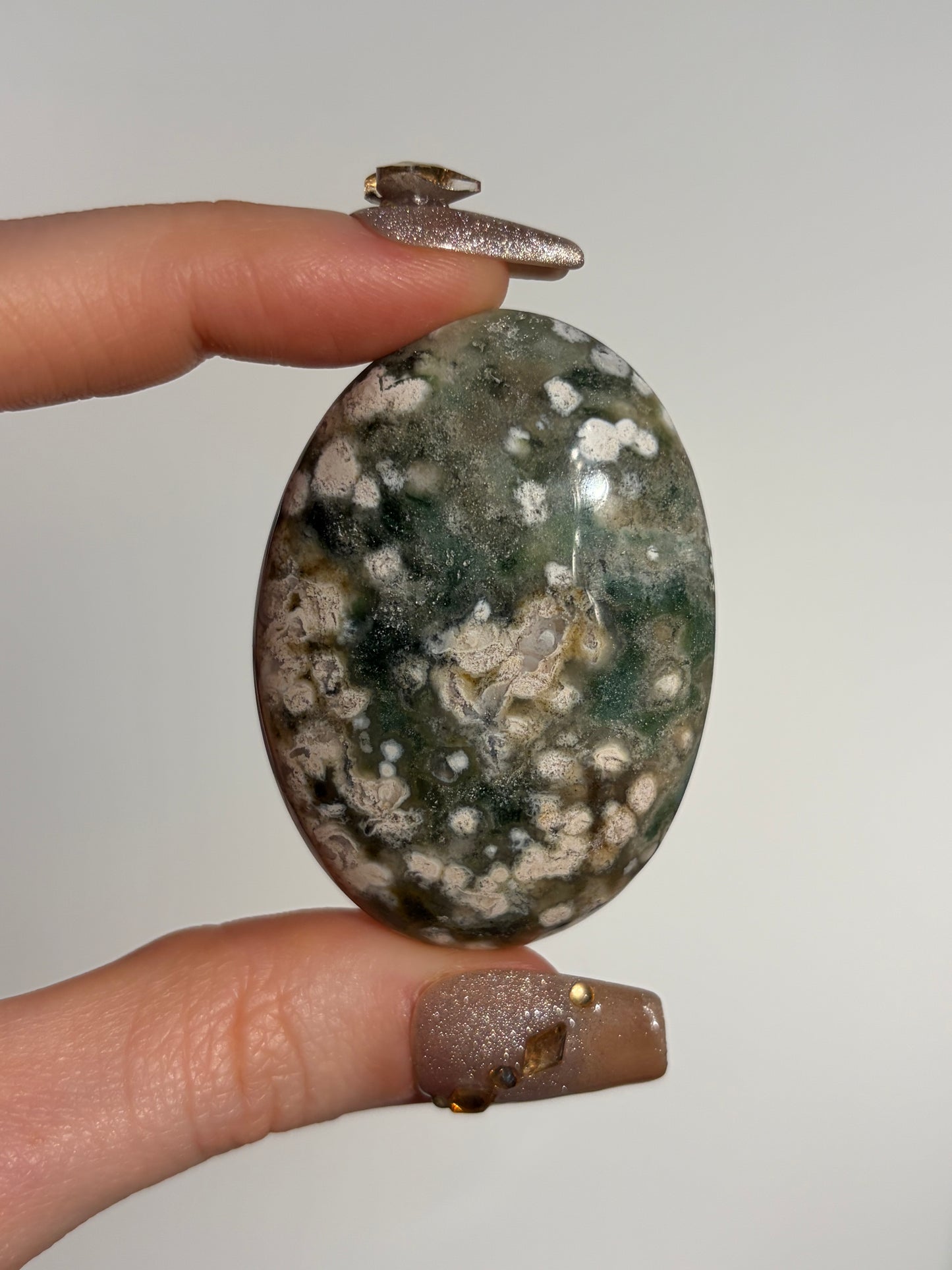 Green Orbicular Jasper Palmstone B