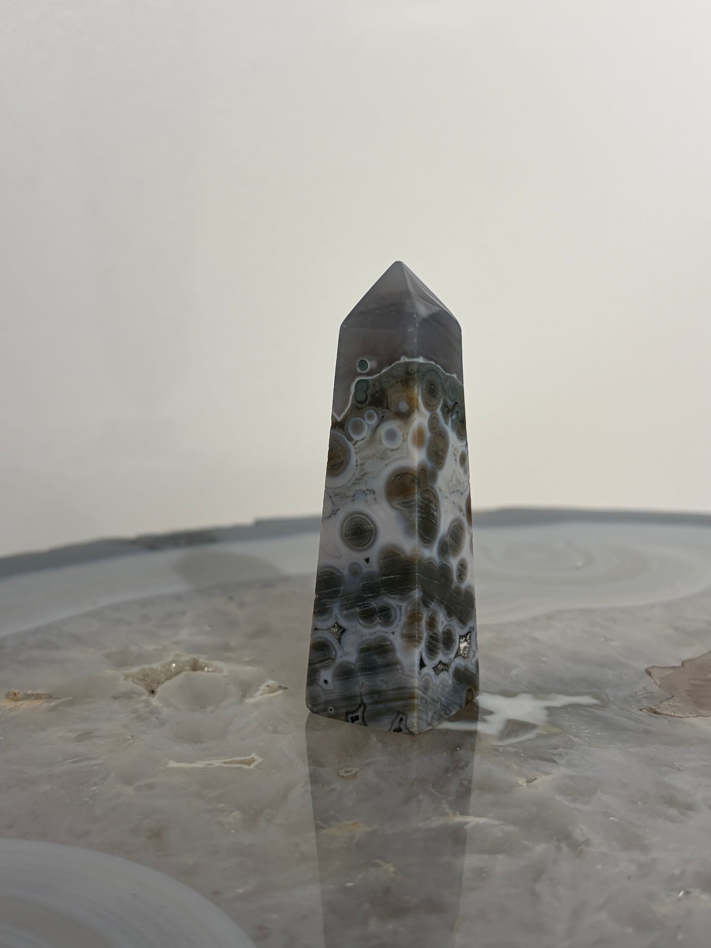 Blue Orbicular Jasper Tower  B