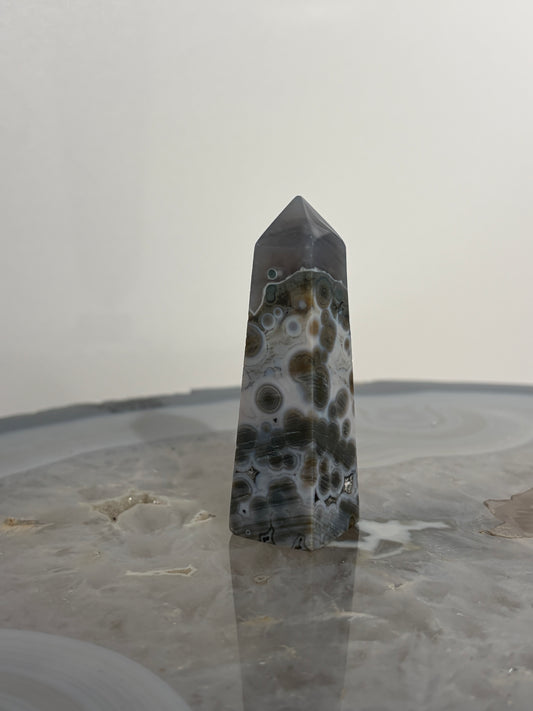 Blue Orbicular Jasper Tower  B