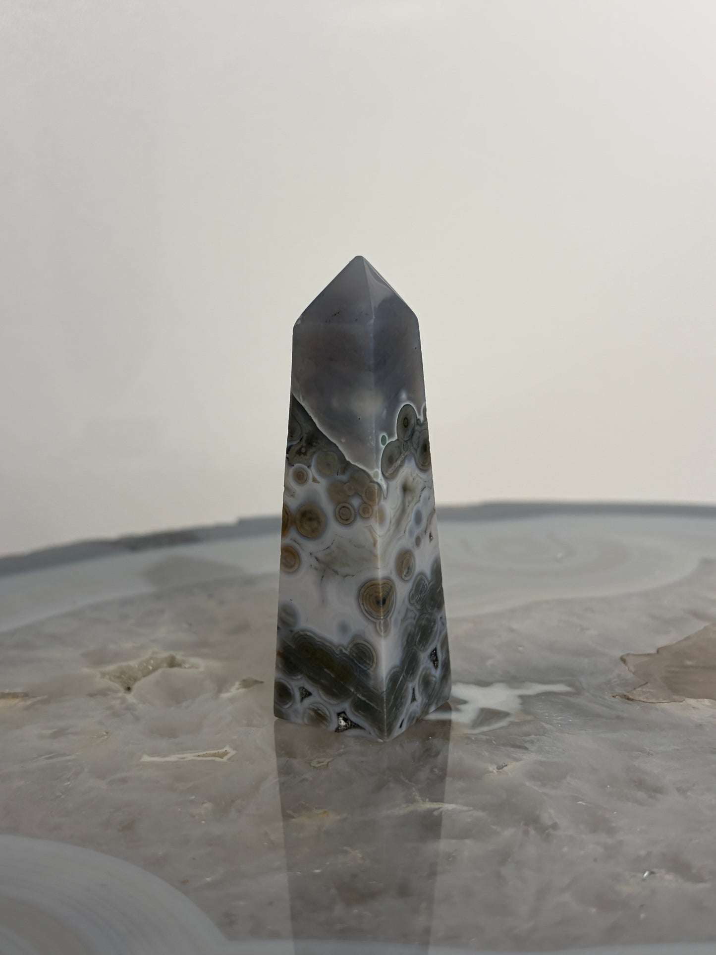 Blue Orbicular Jasper Tower  B