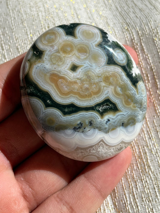 'Lotus' 8th Vein Ocean Jasper Palmstone