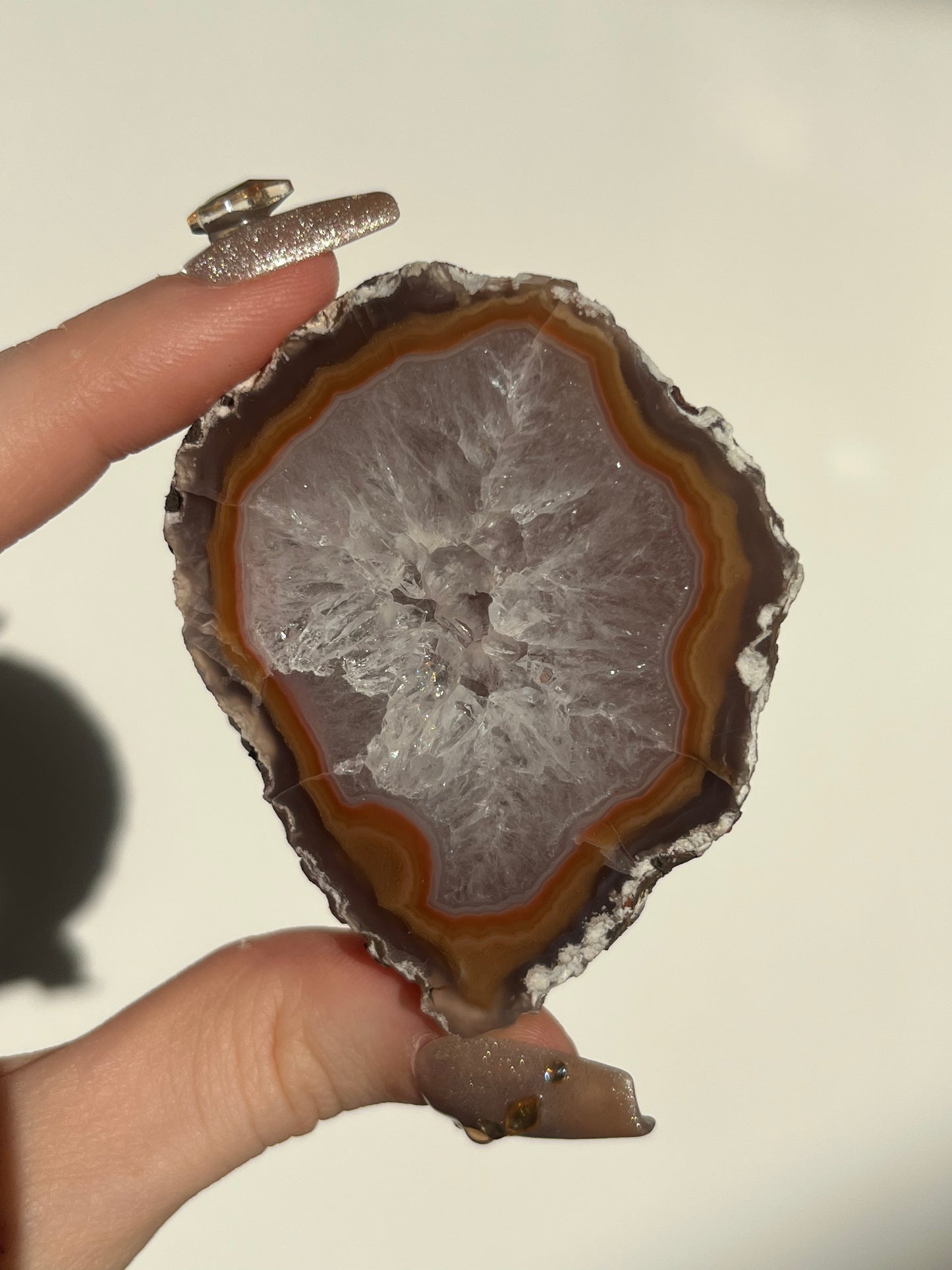 ‘Atlas’ Orange Laguna Agate with Quartz Geode