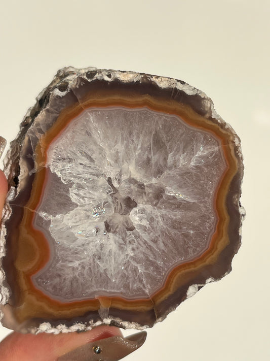 ‘Atlas’ Orange Laguna Agate with Quartz Geode
