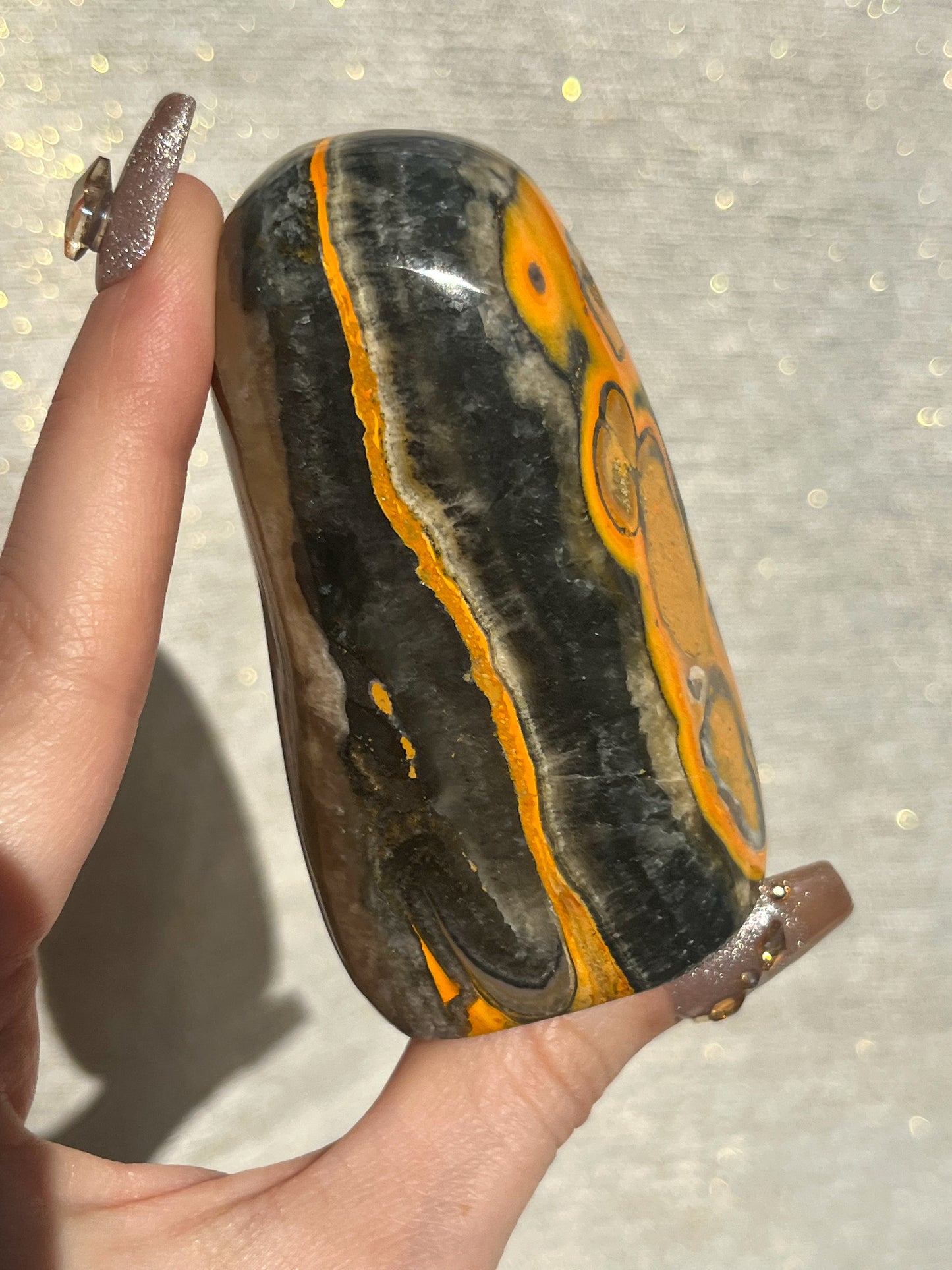 New Stock Orbicular Bumblebee Jasper Freeform #1