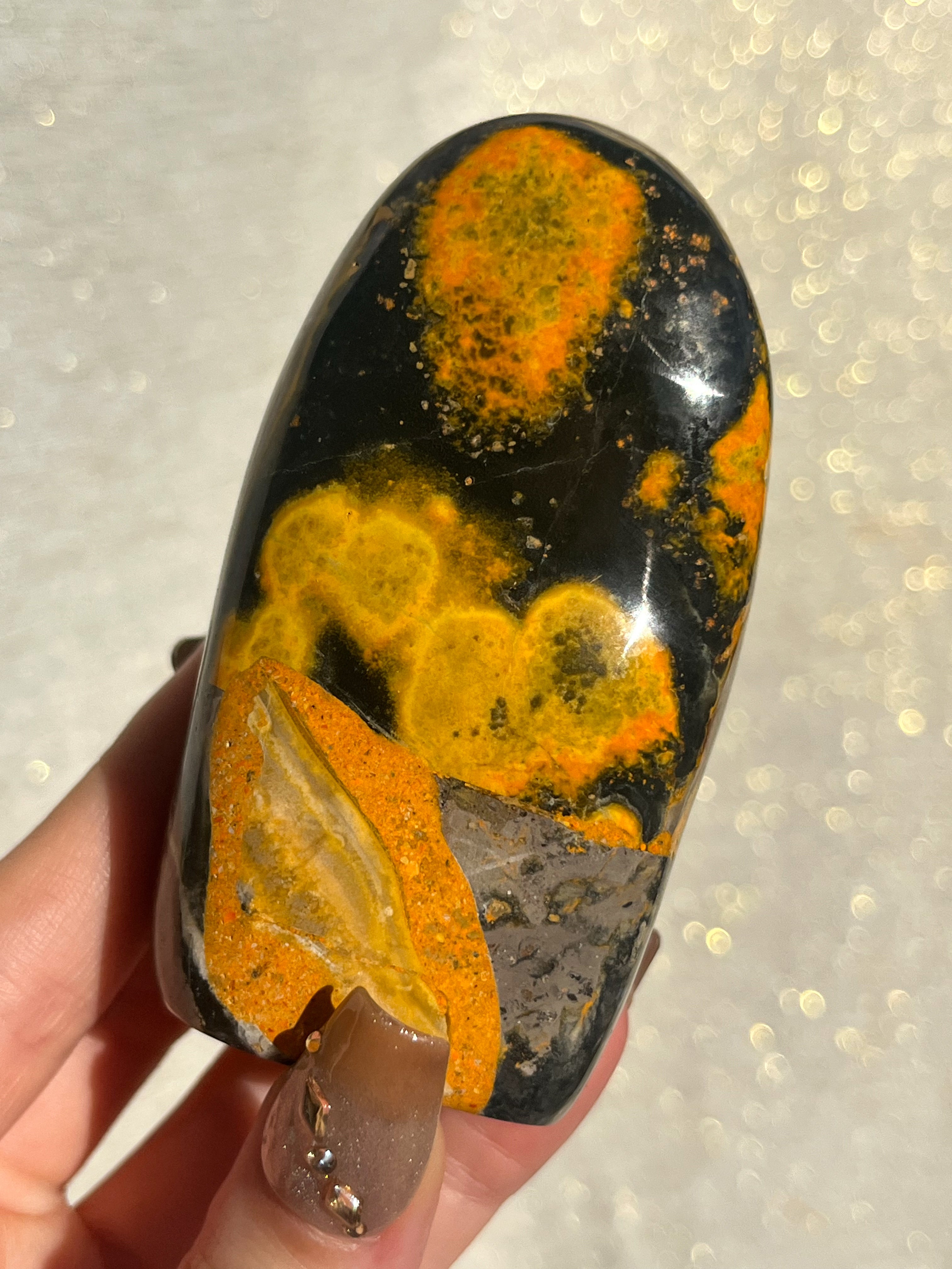 Bumble Bee Jasper Tower Generator Bumblebee From Indonesia Eclipse Stone popular Earth Goddess Altar Crystal Reiki Rare Mineral Geometry Specimen