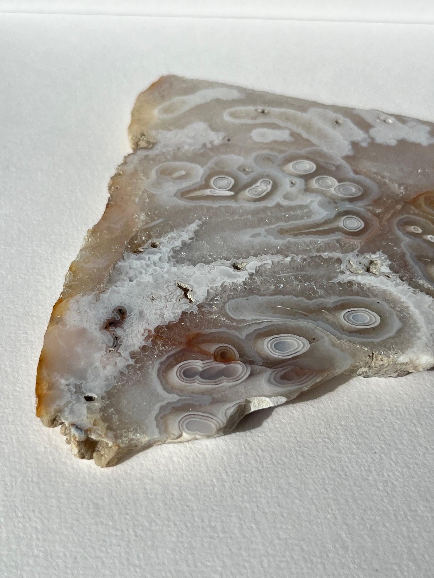 Druzy Orbicular Nebula Agate Slab B with Display Stand