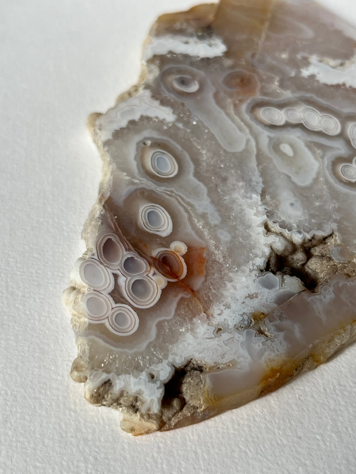 Druzy Orbicular Nebula Agate Slab B with Display Stand