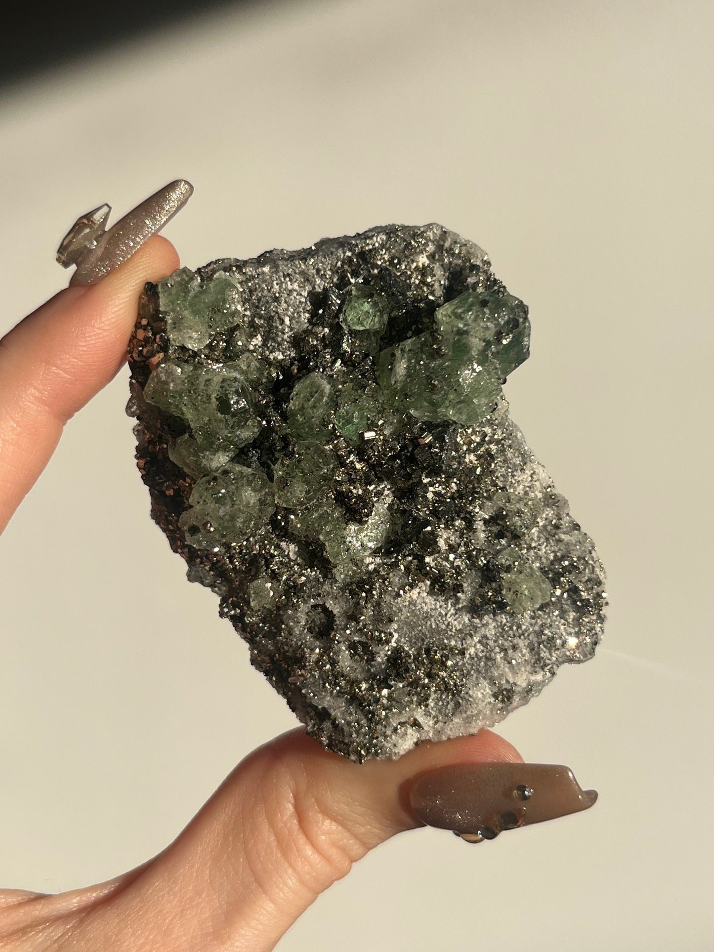 Peruvian Green Fluorite and Pyrite Specimen B