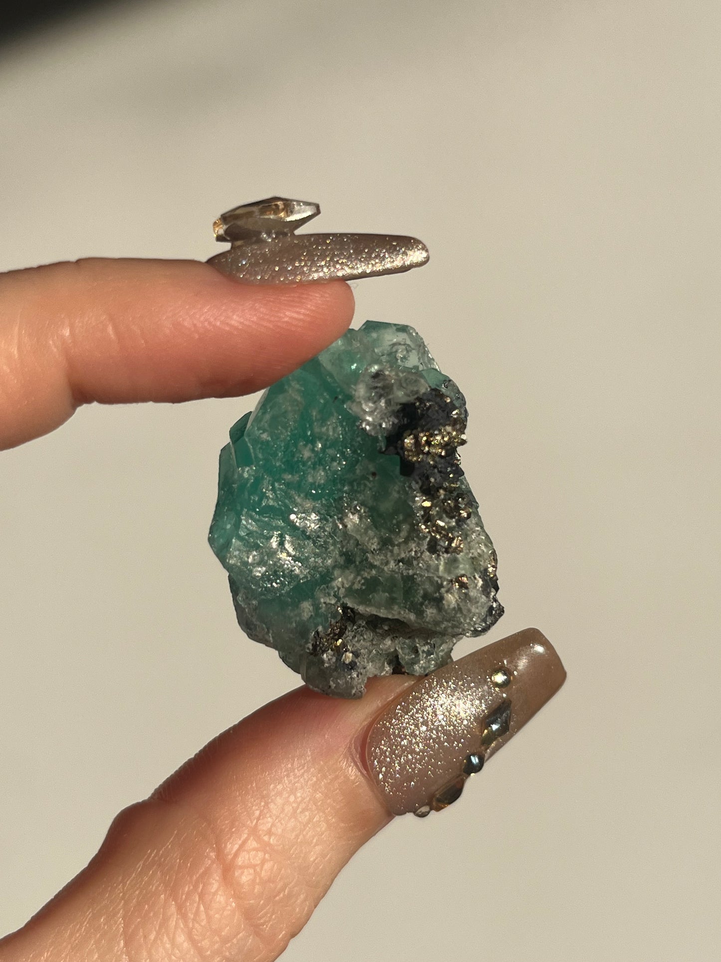 Peruvian Green Fluorite and Pyrite Specimen D