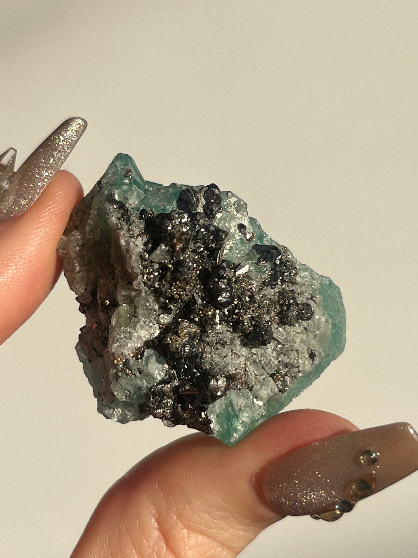 Peruvian Green Fluorite and Pyrite Specimen C