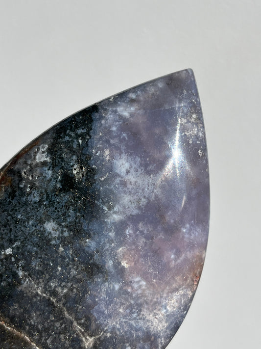 Agatised Petrified Wood Flame Carving B