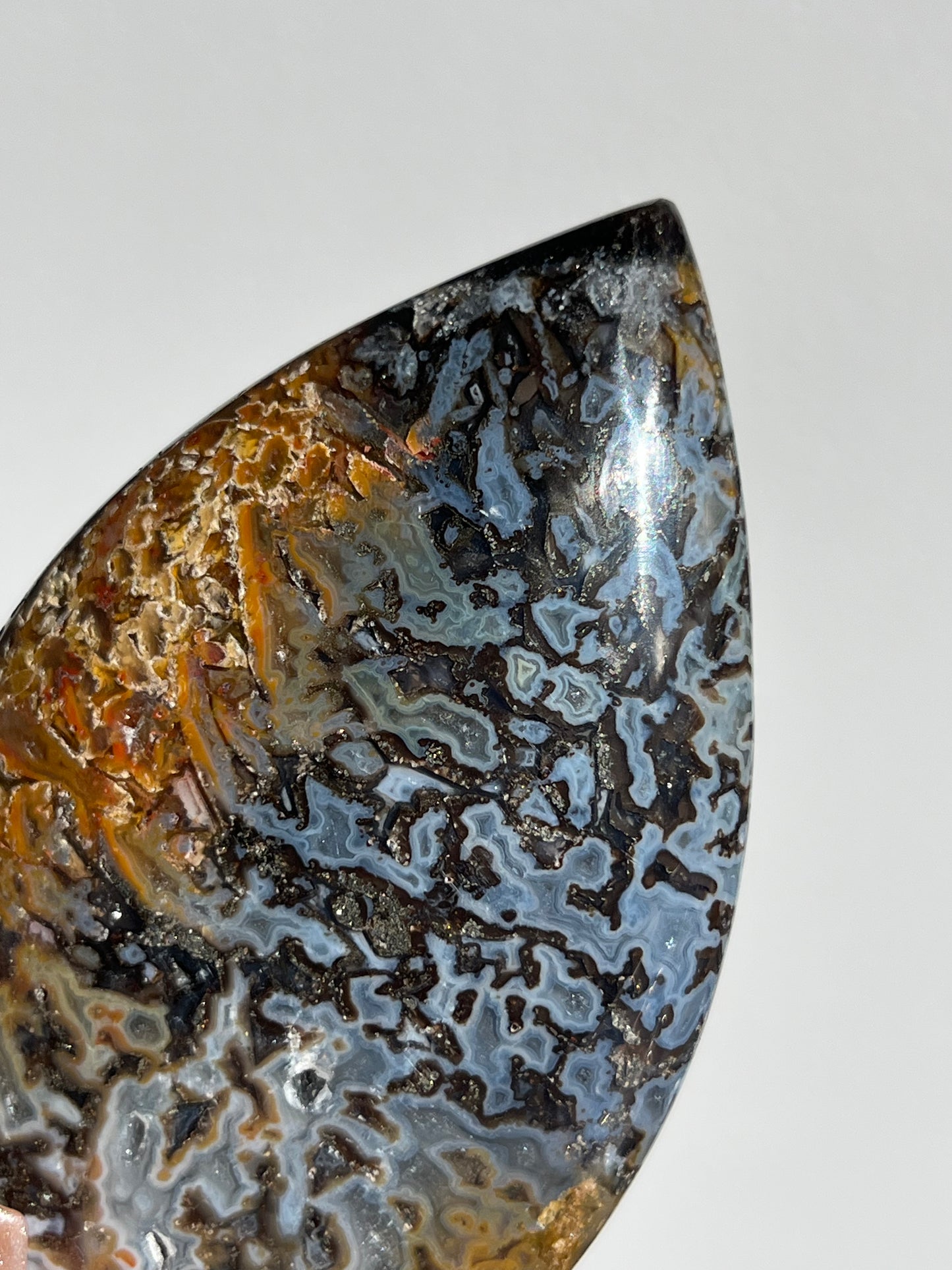 Agatised Petrified Wood Flame Carving C
