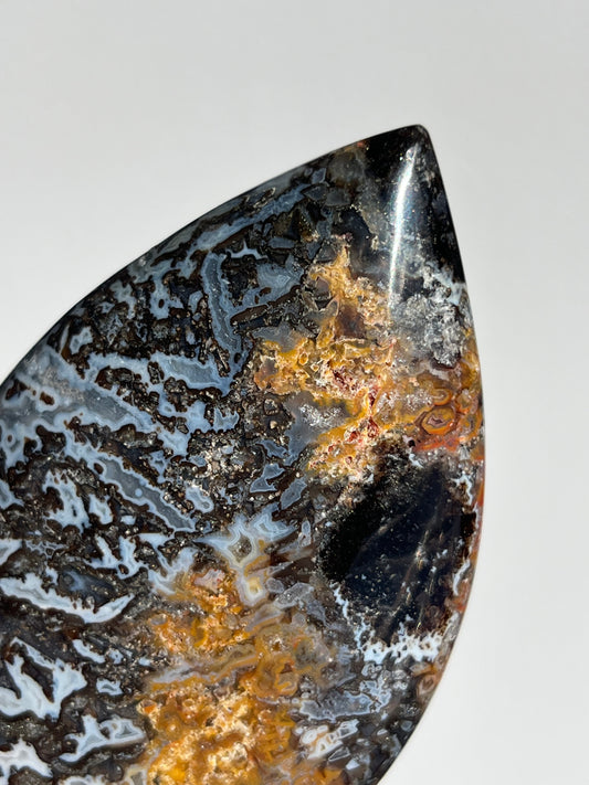 Agatised Petrified Wood Flame Carving C