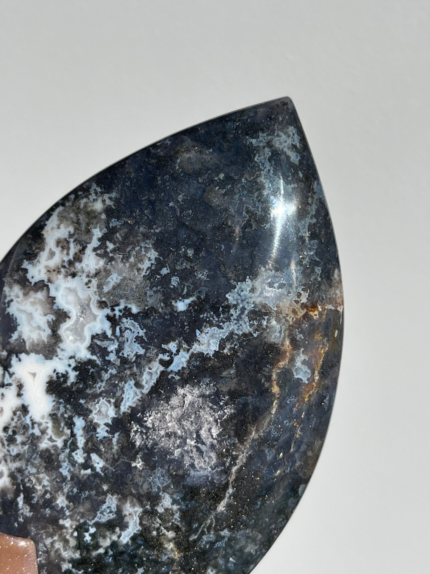 Agatised Petrified Wood Flame Carving D