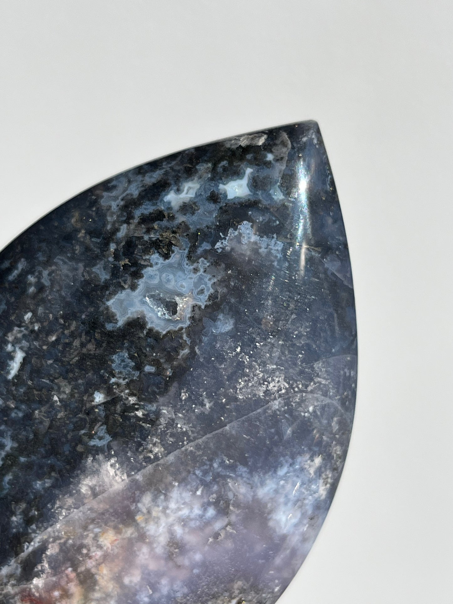 Agatised Petrified Wood Flame Carving D