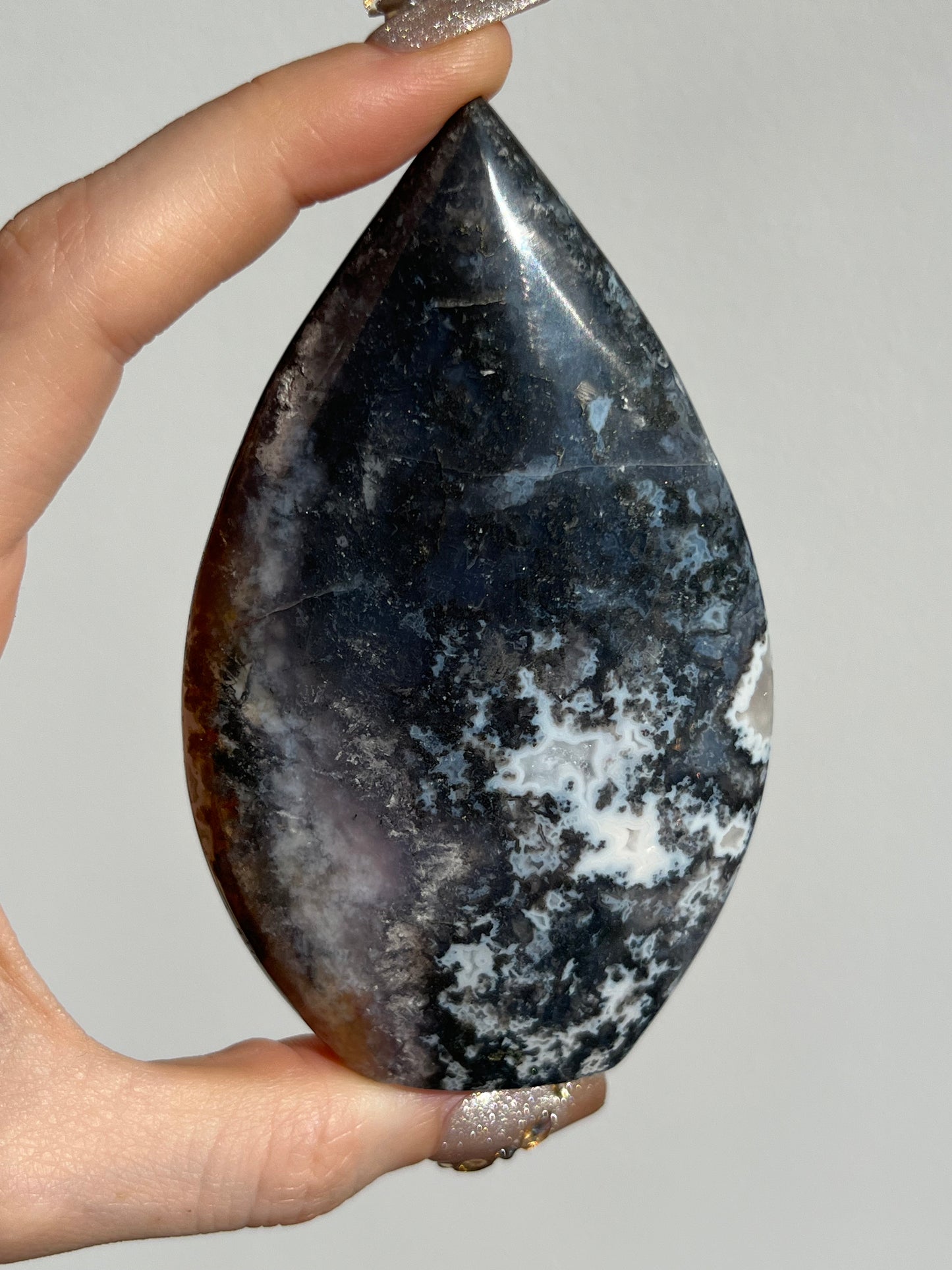 Agatised Petrified Wood Flame Carving F