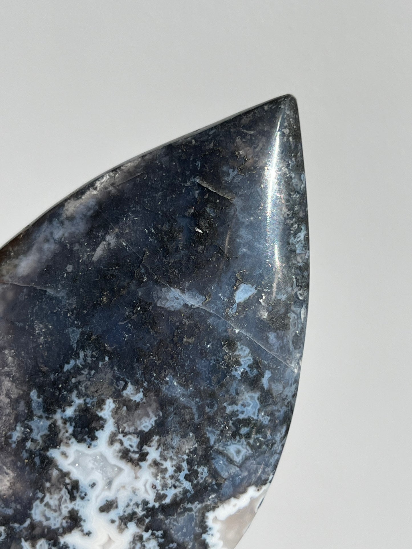 Agatised Petrified Wood Flame Carving F