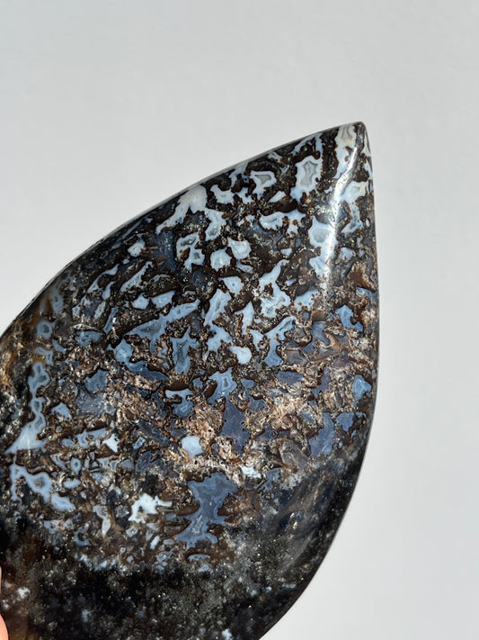 Agatised Petrified Wood Flame Carving G