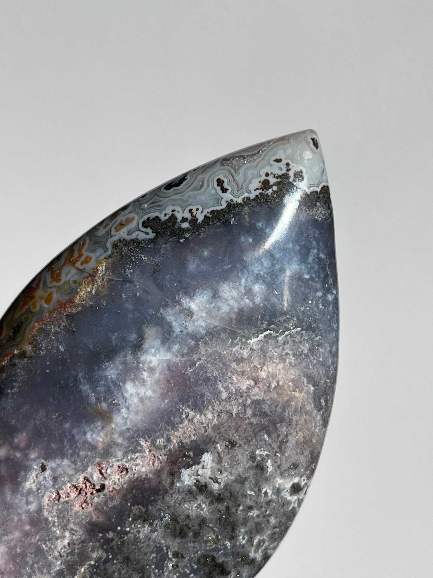 Agatised Petrified Wood Flame Carving I