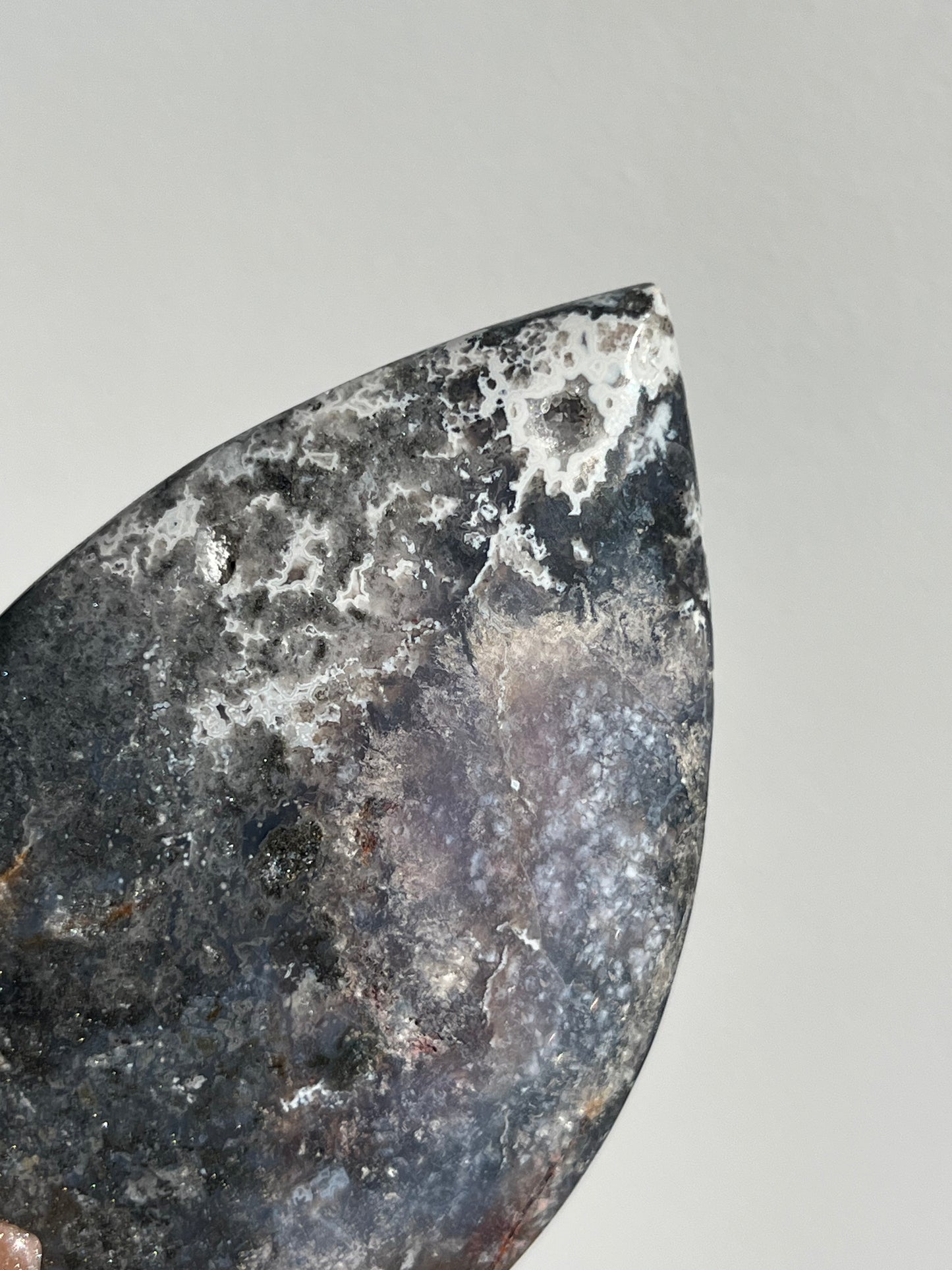 Agatised Petrified Wood Flame Carving J