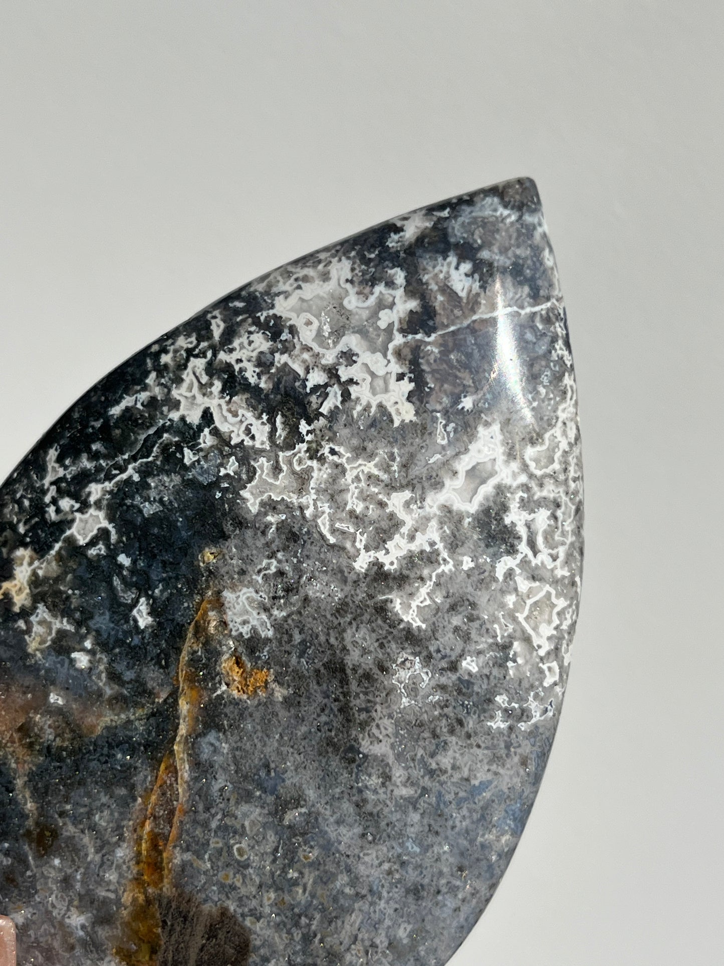 Agatised Petrified Wood Flame Carving J