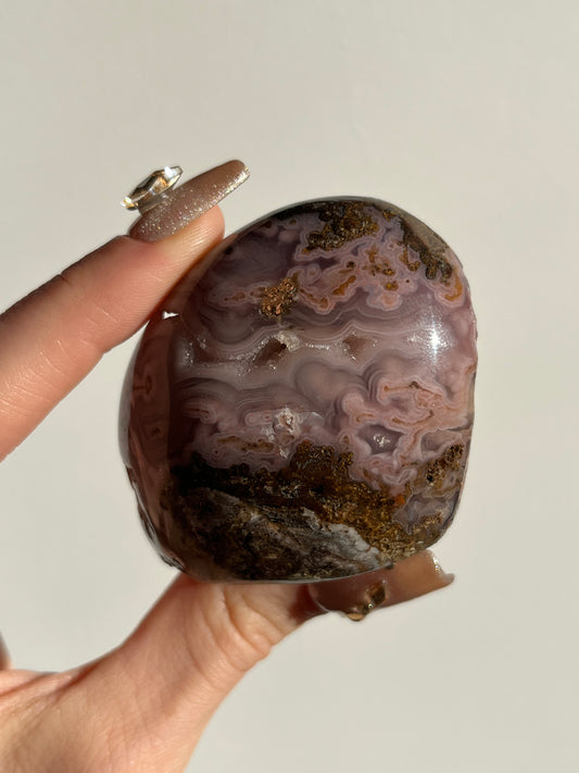 Pink Agua Nueva Agate Semi Polished Freeform