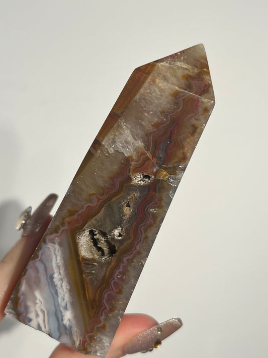 West Indonesian Pink Banded Agate Tower A